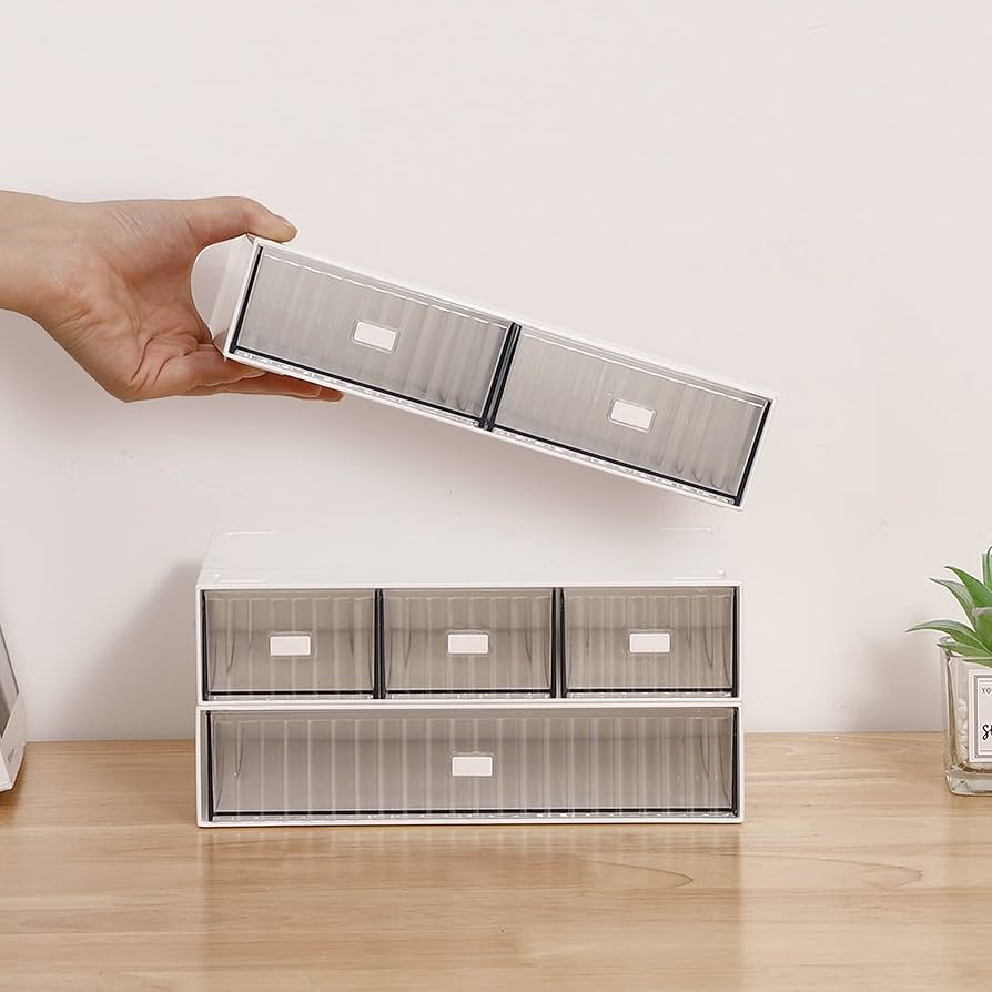 Stackable 6 Drawers Desk Organizer, Makeup Storage Accessories, Makeup And Jewelry Drawer Organizer Stackable 6 Drawers Desk Organizer, Makeup Storage Accessories, Makeup And Jewelry Drawer Organizer